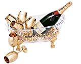 Moët & Chandon Champagner ‘So Bubbly’ Badewanne mit Beleuchtung Night Bath Bucket mit 6 Gold-Gläsern, Goldkugeln und einer Flasche Jeroboam in Holzkiste Limited Edition Geschenk Set (1 x 3.0 l)