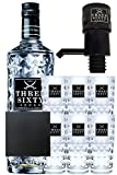 Three Sixty Vodka 3,0 Liter Geschenkset mit 6 Gläsern und Pumpe